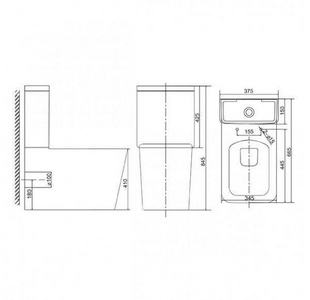 Унитаз напольный CUBE 3, безободковый, цвет белый, с крышкой-сиденьем микролифт Sole Cube УТ000054447