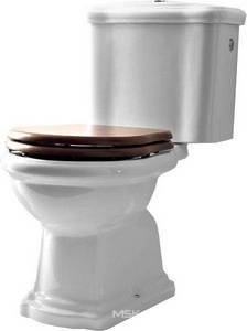 Сиденье для унитаза, c микролифтом, (дерево цв.орех, петли цв.хром),  ZZ Kerasan Retro 108840