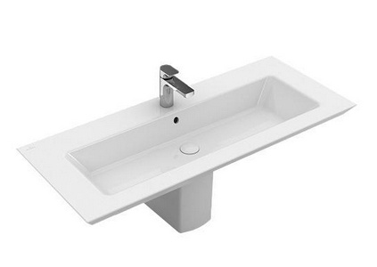 Раковина 800х500мм, 1 отв. д/смес., с переливом, (цв.R1 White ceramicplus),  ZZ Villeroy & Boch Legato 415380R1