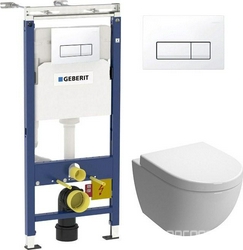Комплект  Система инсталляции для унитазов Geberit Duofix Платтенбау 458.125.21.1 4 в 1 с кнопкой смыва| 49x36x35