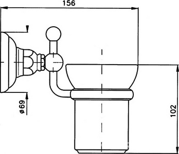 Стакан для настольного держателя (керамика антик)  ZZ Nicolazzi Classica С1488/1 А