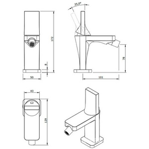 Смеситель для биде, БЕЗ д/к, (цв. хром),  ZZ Sanindusa Line 555040111