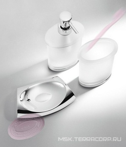 Дозатор для жидкого мыла настольный, (стекло мат., металл. основа цв.хром),  Colombo Land B9319.000