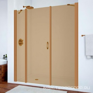 Дверь в нишу , 200x190 см, распашная, петли слева, профиль бронза, стекло бронза  ZZ Vegas Glass EP-2F EP-2F 0200 05 05