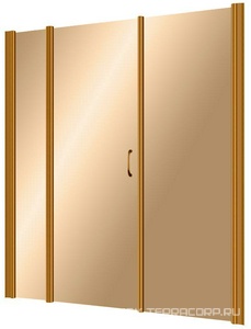 Дверь в нишу , 200x190 см, распашная, петли слева, профиль бронза, стекло бронза  ZZ Vegas Glass EP-2F EP-2F 0200 05 05