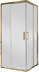 Душевой уголок 900х900хh1950мм, квадрат, (стекло прозрачн.5мм, фурн.цв.золото), Luce ZZ