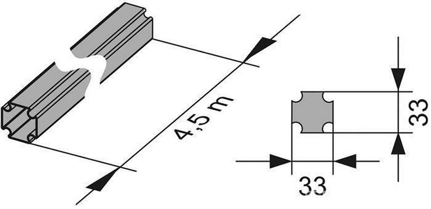 Профиль для сборки жёстких каркасов, (оцинкованная сталь), !!! ПОСТАВЛЯЕТСЯ ТОЛЬКО В ШТАНГАХ 4,5 МЕТРА !!!),  Tece TECEprofil 9000000    PL x  4,5