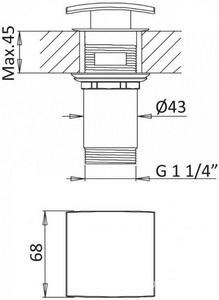 Смеситель для раковины, с д/к, (цв.белый матовый),  ZZ Cezares Porta PORTA-LS1-BIO
