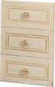 Шкаф дополн. для тумбы под раковину, 25,2х47см, 3 выдв. ящика, ручки цв. золото,  ZZ Labor Legno Hermitage HE 0/9СС OROV