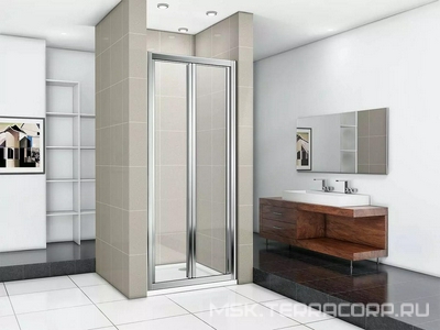 Двери складные (2 ств.) Infinity SD 900*1870 , стекло прозрач. профиль хром Good Door INFINITY ИН00050