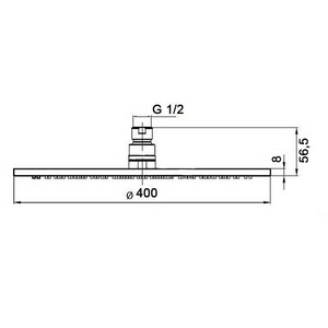 Душ верхний, стационарный, круг d200мм, G 1/2, полированная сталь, Cezares ZZ Cezares Articoli Vari CZR-H-SPIC-20