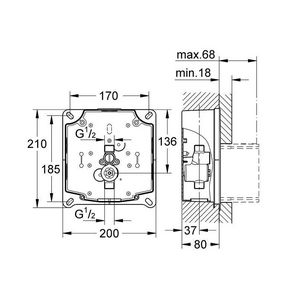 Внутренняя часть смывного устройство для писсуара, для механического смыва или установки инфракрасной электроники ZZ Grohe Rapido 38787000