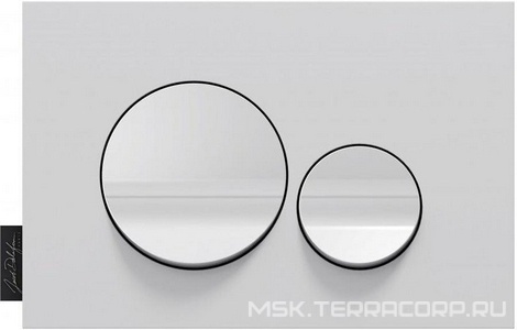 Клавиша двойного смыва для инсталляции, цвет /рамка белый мат, кнопки белый глянец ZZ Jacob Delafon Универсал E20859-00-MWH