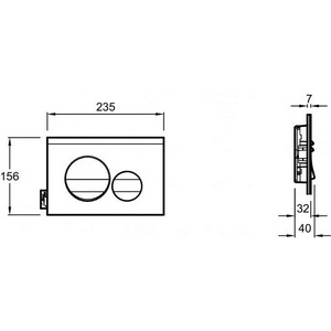 Клавиша двойного смыва для инсталляции, цвет /рамка белый мат, кнопки белый глянец ZZ Jacob Delafon Универсал E20859-00-MWH