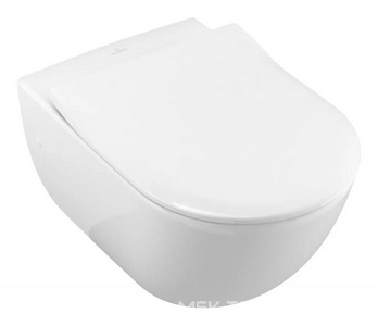 Унитаз подвесной 375х565мм, без сиденья, (R2 Star white ceramicplus), комплект креплений в компл,  ZZ Villeroy & Boch Subway 660010R2