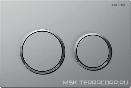 Клавиша смыва, (пластик цв.матовый хром / обод на кнопках хром), 20 ZZ Geberit Omega 115.085.KN.1