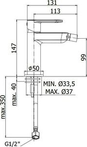 Смеситель для биде, без д/к, (цв.хром), Candy ZZ Paffoni candy CA131CR