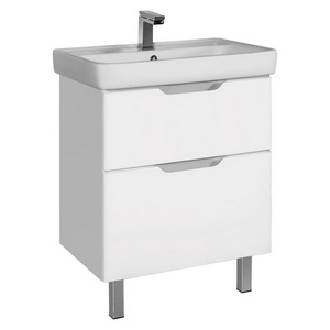 Тумба напольная Q-Plus 60см., 2 ящика, БЕЗ раковины, цв.белый ZZ Dreja Q Plus 99.0004