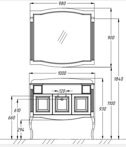 Мраморная плита "Дайна Реале" для тумбы  100 см, без раковины  ZZ Opadiris Лаура Z0000013435