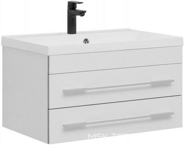 Тумба  75 подвесная, 740x400x475 мм, 2 выдвижных ящика, без раковины Нота-75, цвет белый ZZ Aquanet Верона 176669