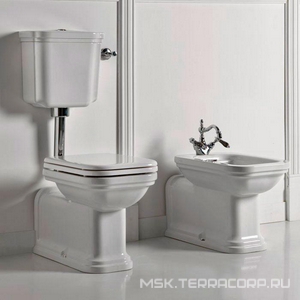 Бачок "Средний" без трубы арт.7571 хх и механизма смыва арт.7513 хх, для чаши унитаза арт.4116 01, (подвод воды сбоку справа/слева h985мм),  ZZ Kerasan Waldorf 418201