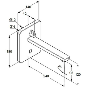Смеситель для раковины , инфракрасный, встраив. в стену с регулировкой температуры, излив 240 мм, внеш.часть (БЕЗ внутр.арт.38001 или 38002 ) ZZ Kludi Zenta 3840005