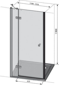 Душевая дверь в нишу -120 A-L, стекло - прозрачное, профиль - хром, с установочным комплектом ZZ Ravak SMSD2 0SLGAA00Z1