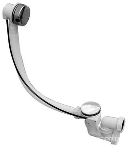 Слив-перелив для ванны, полуавтомат, (пластик цв.белый/хром), Rav Slezak ZZ Riho Универсал MD0471/80