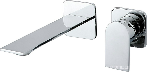 Смеситель для раковины, встраиваемый в стену, излив 186мм слева, ручка справа, (цв. хром),  ZZ 3M Ran 2275 CC