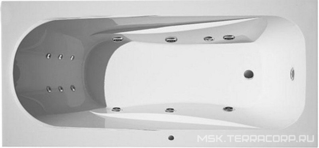 Ванна с г/м,спин.массаж, массаж ног 4 форс.,(фурнит. ЦВ.ХРОМ)., 180х80х58,5см слив/перелив, каркас,фронт.панель в комп.,  ZZ Thermolux Leda Leda180 гидромассаж + спин.массаж+массаж ног 4 форс ( кнопки