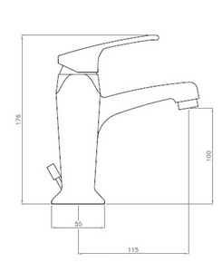 Смеситель для раковины, с д/к, (цв.хром),  ZZ Cezares Legend LEGEND-LSM2-01