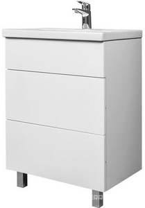 Тумба напольная  60 см, 2 ящика, БЕЗ раковины, цв.белый ZZ AMPM Gem M90FSX06022WG