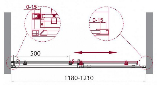 Дверь для душа, в нишу 1200хh1950мм, раздвижн., 1 дверь, 1 неподв.секц, правая/левая, (стекло прозрачн.8 мм, фурн.цв.хром), Acqua BelBagno ACQUA ACQUA-BF-1-120-C-Cr