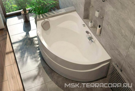 Акриловая ванна 1MarKa  L 160х110 см, аэромассаж (035079; Ar, сфLuxe, рск), каркас, сифон в комплекте, ZZ 1Marka Catania 035079 АМ