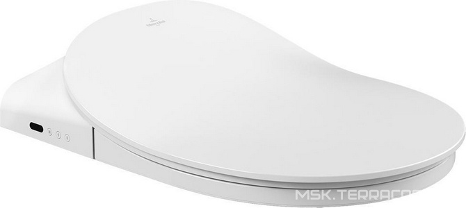 Крышка-биде,с микролифтом, для унитаза арт.5614 R5 R1,пульт ДУ,220-240V,крепеж в компл, БЕЗ компл.для подкл.арт.V990 19 00, (цв.01 white),  KL Villeroy & Boch ViClean V02EL401