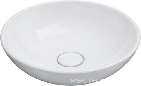 Раковина накладная на столешницу, круглая d400хh140мм, без отв.д/смесит., без перелива, керамическая пробка слива в компл.,  ZZ Globo Free LAT41.BI