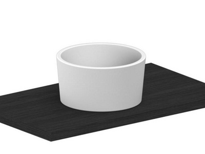 Раковина накладная на столешницу, круглая, 35х35хh22см, без отв.д/смесителя,   ZZ Scarabeo Bucket 8808