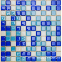 Мозаика 25FL-S-035 (синий кобальт+голубой +белый) бассейновая (чип 2.5x2.5) ZZ|31.5x31.5