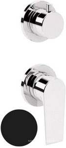 Смеситель для душа, встраиваемый в стену, с поворотным переключателем на 3 потребителя, (цв.черный матовый),  ZZ Cezares Nautic NAUTIC-VDIM3-M-NOP