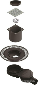 Душевой трап Berges Wasserhaus  Uno 10x10 см ZZ Berges Platz 090169