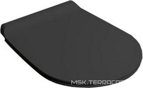 Сиденье для унитаза, с микролифтом, (цв.черный матовый / петли цв.хром),  ZZ Simas Vignoni VI004nero matt/cr