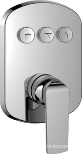 Смеситель для душа, встраиваемый в стену, на 3 потребителя, кнопочный, (цв.хром),  ZZ Cezares Globo GLOBO-F-VDIM3-B-01