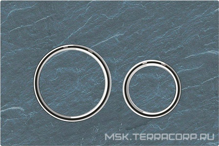 Клавиша двойного смыва, (сплав цинка, панель и клавиши сланец Mustang, кольца цв.хром),  ZZ Geberit Sigma 21 115.884.JM.1