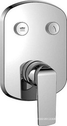 Смеситель-термостат для душа, встраиваемый в стену, на 2 потребителя, кнопочный, (цв.хром), Globo XX