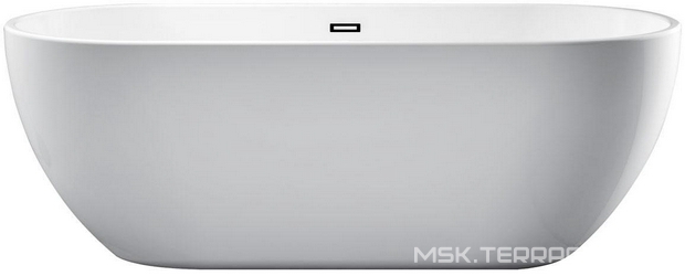 Ванна1800x800x580 мм, акрил, отдельностоящая, слив-перелив цв.хром в комплекте, цвет белый Vincea XX