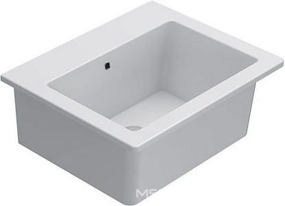 Раковина хозяйственная 60х55хh25см, с 1 отв.д/смесит., (отверстие выбито вручную), с переливом, крепеж в компл.,  ZZ Globo Forty3 FO063.BI*1