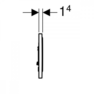 Клавиша одинарного смыва, смыв/стоп, (панель и клавиша цв.чёрный матовый лак, кольцо полированное, нерж.сталь), Sigma10 ZZ Geberit Sigma 10 115.758.14.5
