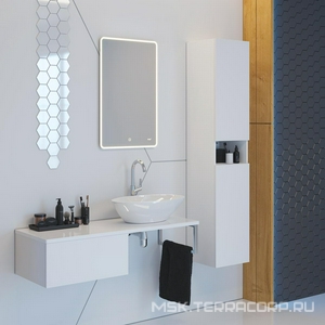 Cтолешница стеклянная 120 см, для мебели "", цв.белый KL Dreja Line 99.9101