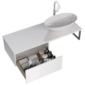 Cтолешница стеклянная 120 см, для мебели "", цв.белый KL Dreja Line 99.9101