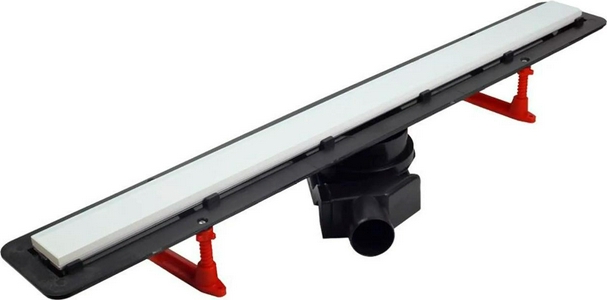 Дренажн.канал 750мм,готов к-т,сифон d50 вых.вбок 48л/мин,затвор(сухой/гидро),мин h монтажа 62мм, 2х стор.вставка цв.мат.хром/белое стекл)Confluo FraZZ Pestan Confluo Frameless Line 13701214